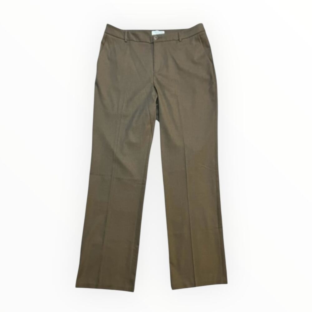Coldwater Creek Women's Brown Natural Wide-Leg Mid-Rise 32" Inseam Pants SZ 14